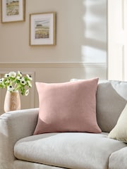 Blush Pink Loxley Velvet 50 x 50cm Knife Edge Cushion - Image 1 of 5