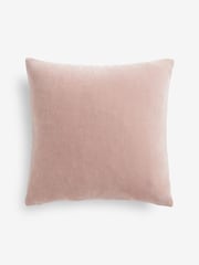 Blush Pink Loxley Velvet 50 x 50cm Knife Edge Cushion - Image 4 of 5