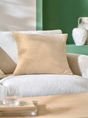 Natural Loxley Velvet 50 x 50cm Knife Edge Cushion - Image 1 of 5