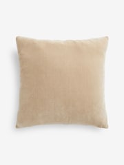 Natural Loxley Velvet 50 x 50cm Knife Edge Cushion - Image 3 of 5