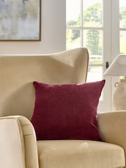 Berry Red Loxley Velvet 50 x 50cm Knife Edge Cushion - Image 1 of 5