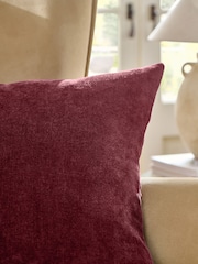 Berry Red Loxley Velvet 50 x 50cm Knife Edge Cushion - Image 2 of 5