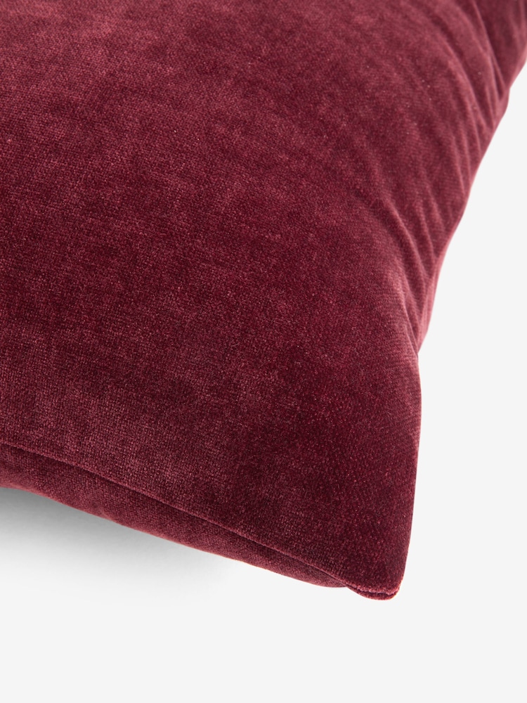Berry Red Loxley Velvet 50 x 50cm Knife Edge Cushion - Image 5 of 5