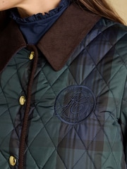 Joules Quinn Blackwatch Showerproof Diamond Quilted Coat - Image 11 of 13