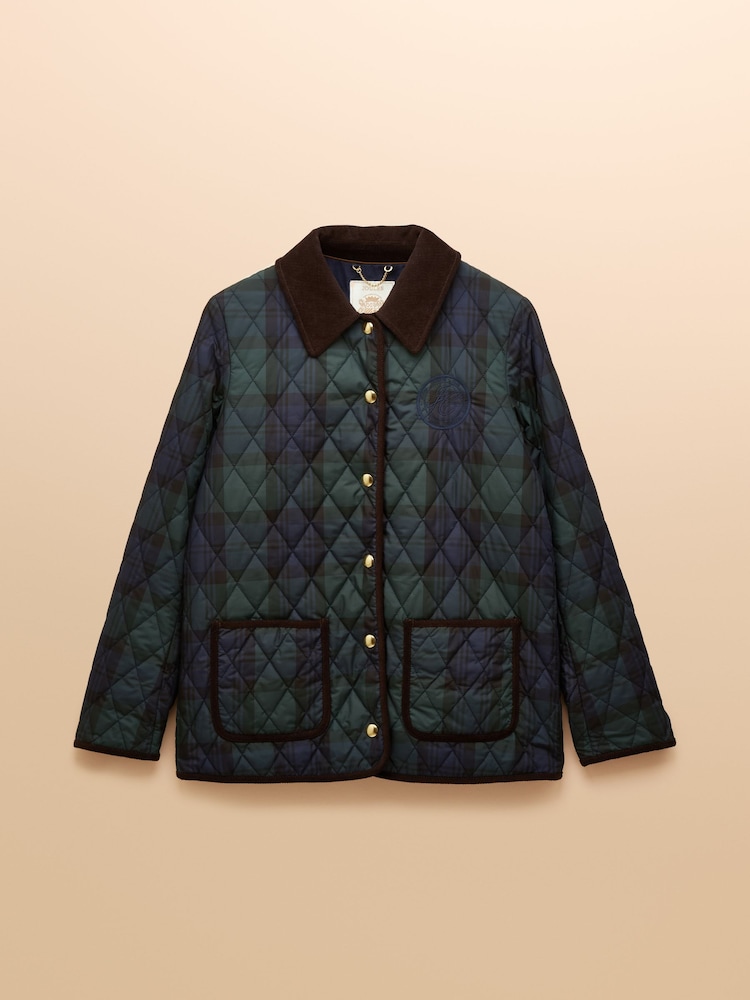 Joules Quinn Blackwatch Showerproof Diamond Quilted Coat - Image 13 of 13