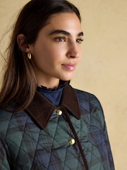 Joules Quinn Blackwatch Showerproof Diamond Quilted Coat - Image 5 of 13