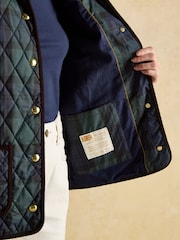 Joules Quinn Blackwatch Showerproof Diamond Quilted Coat - Image 8 of 13