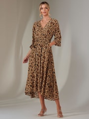 Jolie Moi Gold Spot Printed Chiffon Maxi Dress - Image 4 of 7