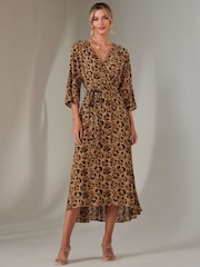Jolie Moi Gold Spot Printed Chiffon Maxi Dress - Image 6 of 7