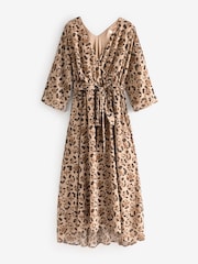 Jolie Moi Gold Spot Printed Chiffon Maxi Dress - Image 7 of 7