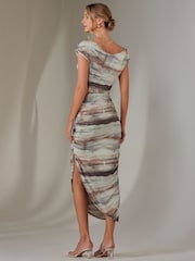 Jolie Moi Blue Lois Off Shoulder Bodycon Dress - Image 2 of 8