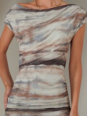 Jolie Moi Blue Lois Off Shoulder Bodycon Dress - Image 4 of 8