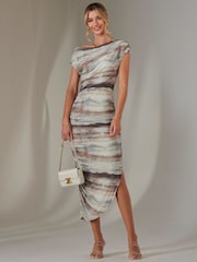 Jolie Moi Blue Lois Off Shoulder Bodycon Dress - Image 5 of 8