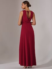 Jolie Moi Red Ella Wrap Bodice Jersey Dress - Image 2 of 8