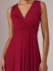 Jolie Moi Red Ella Wrap Bodice Jersey Dress - Image 4 of 8