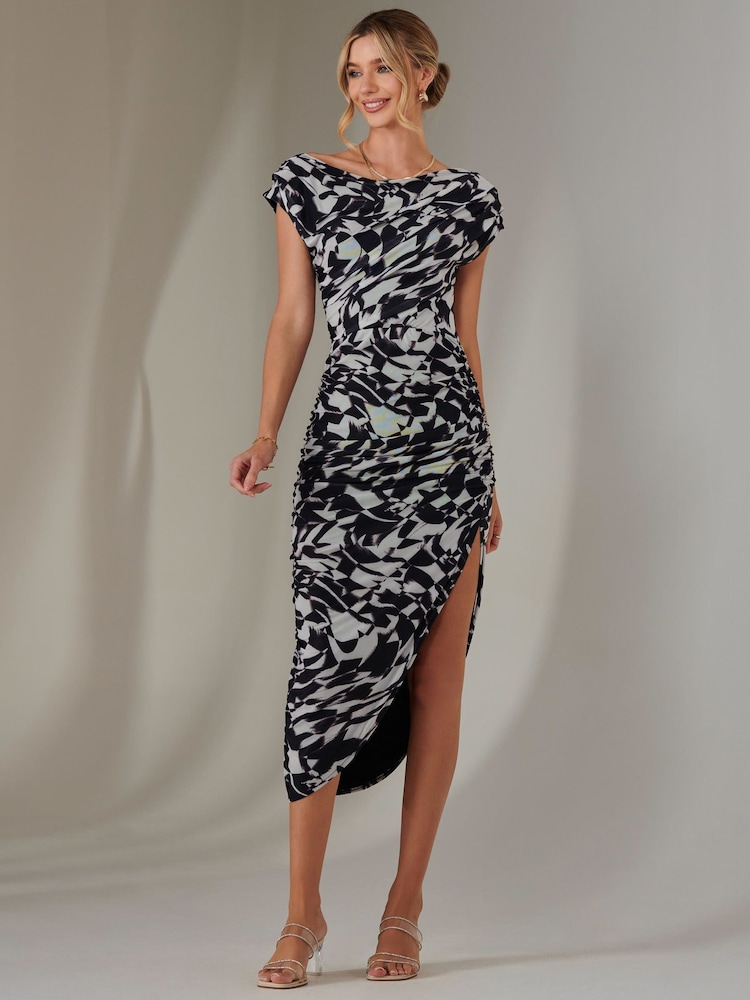 Jolie Moi Black Lois Off Shoulder Bodycon Dress - Image 1 of 8