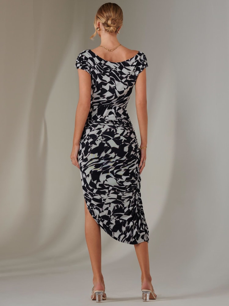 Jolie Moi Black Lois Off Shoulder Bodycon Dress - Image 2 of 8