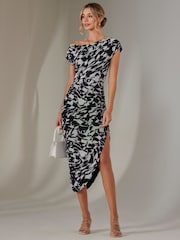 Jolie Moi Black Lois Off Shoulder Bodycon Dress - Image 4 of 8