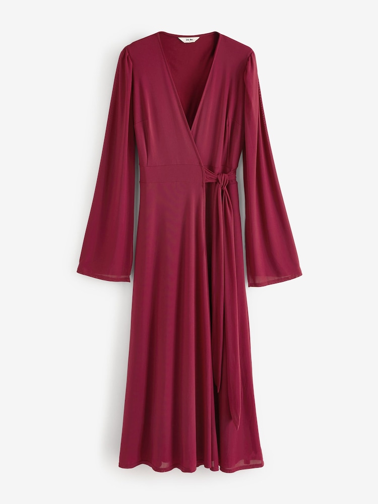 Jolie Moi Red Amira Cape Maxi Dress - Image 7 of 7