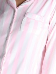 Boux Avenue Pink Velour Stripe Long Pyjamas Set - Image 6 of 6