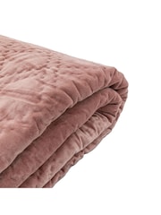 Gallery Home Pink Quilted 100% Cotton Velvet Bedspread - Image 4 of 5