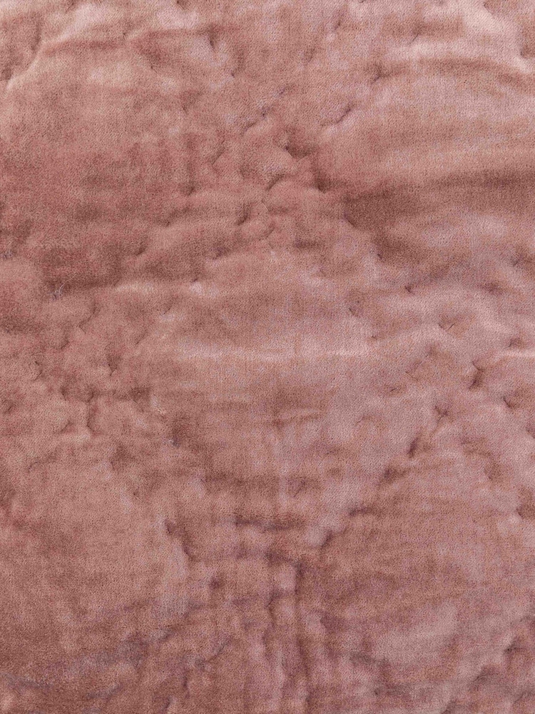 Gallery Home Pink Quilted 100% Cotton Velvet Bedspread - Image 7 of 7