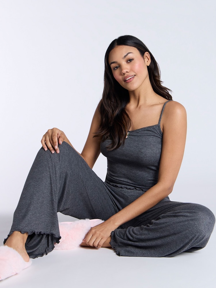Boux Avenue Rib Mono Heart Cami & Pants Pyjamas Set - Image 4 of 5