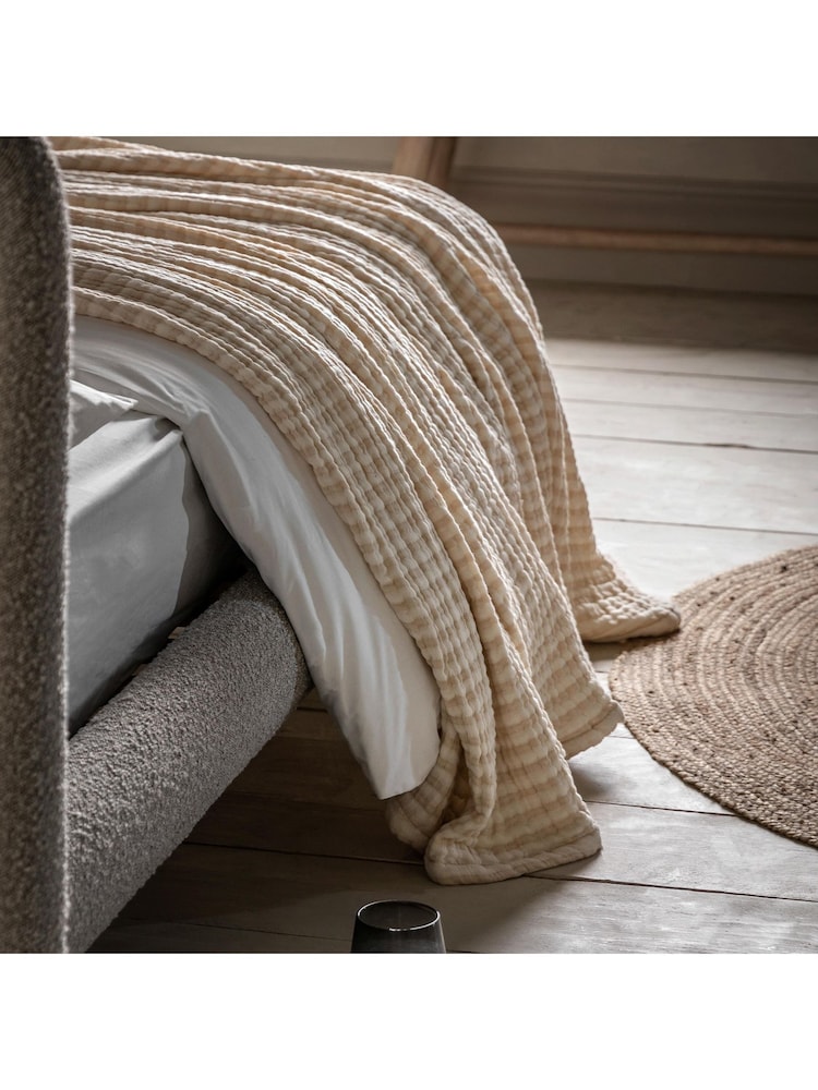 Gallery Home Natural Stripe Textured Bedspread - Image 2 of 3 Gallery Home Natural Stripe Textured Bedspread - Image 2 of 3