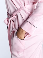 Boux Avenue Pink Luxe Satin Piped Long Pyjamas - Image 5 of 5
