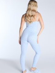 Boux Avenue Blue Rib X-Over Lace Ditsy Floral Cami & Legging Pyjamas Set - صورة 4 من 6