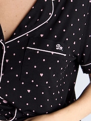 Negro - Boux Avenue Black Modal Heart Short Pyjamas Set - Imagen 4 de 8