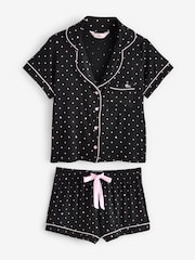 Negro - Boux Avenue Black Modal Heart Short Pyjamas Set - Imagen 6 de 8