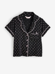 Negro - Boux Avenue Black Modal Heart Short Pyjamas Set - Imagen 7 de 8