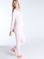 وردي - حزمة بيجامة طويلة Henleys مضلعة بتصميم فراولة من Boux Avenue - صورة 4 من 6