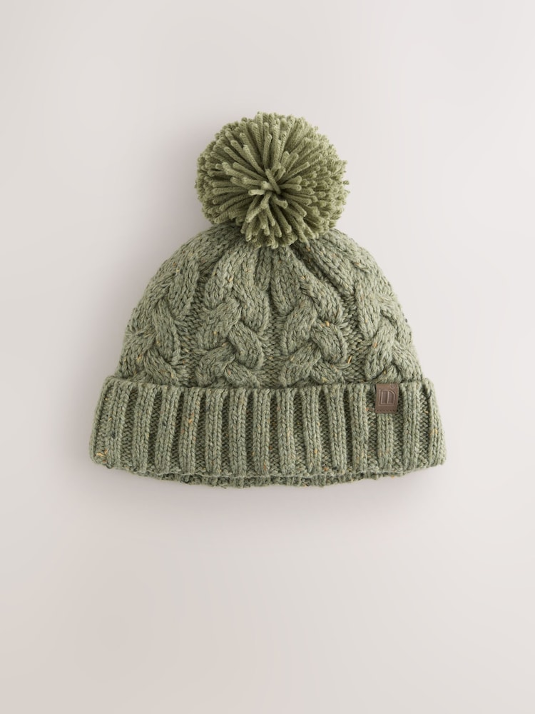 Kaki zelena - Cable Knit Pom klobuki in kape; pokrivala (1-16yrs) - Slika 1 iz 3 Kaki zelena - Cable Knit Pom klobuki in kape; pokrivala (1-16yrs) - Slika 1 iz 3