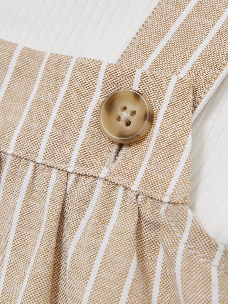 Reiss Neutral Sage Striped Dungarees Set - Image 4 of 4 Reiss Neutral Sage Striped Dungarees Set - Image 4 of 4