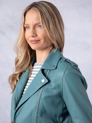 Lakeland Leather Blue Banks Biker Jacket - Image 2 of 8
