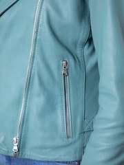 Lakeland Leather Blue Banks Biker Jacket - Image 5 of 8