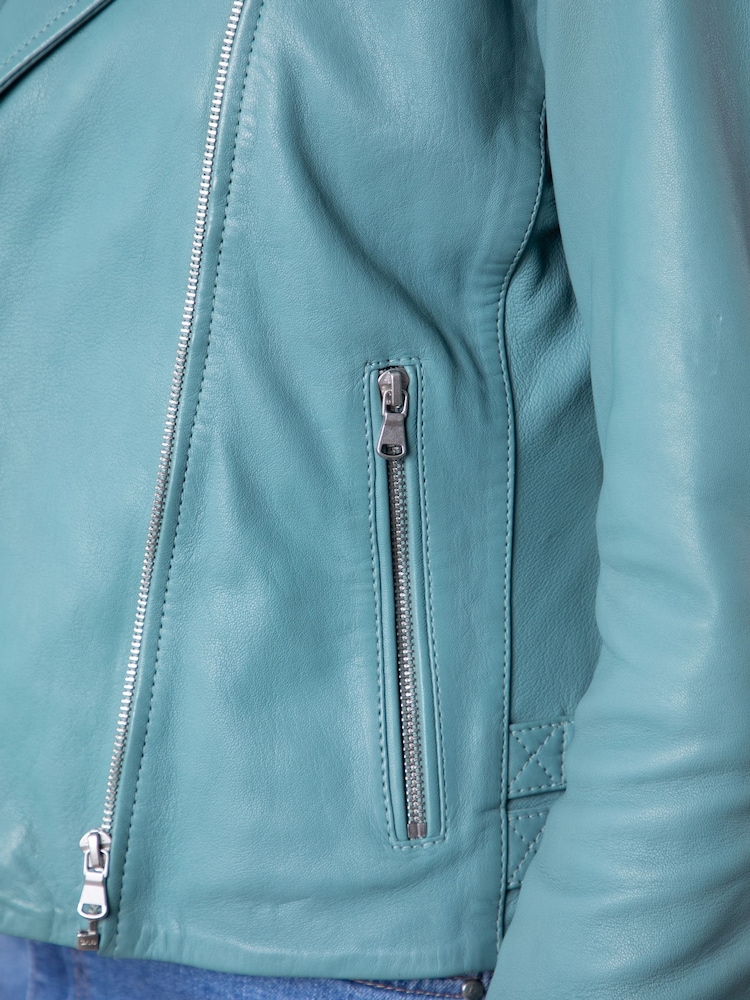 Lakeland Leather Blue Banks Biker Jacket - Image 5 of 8