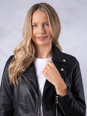 Черный - Байкерская куртка Lakeland Leather Knotts - Изображение 2 из 9