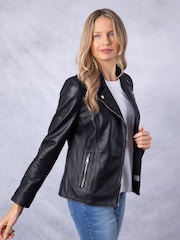 Черный - Байкерская куртка Lakeland Leather Knotts - Изображение 3 из 9