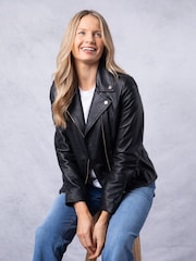 Черный - Байкерская куртка Lakeland Leather Knotts - Изображение 7 из 9