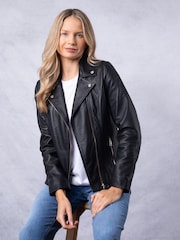 Черный - Байкерская куртка Lakeland Leather Knotts - Изображение 8 из 9