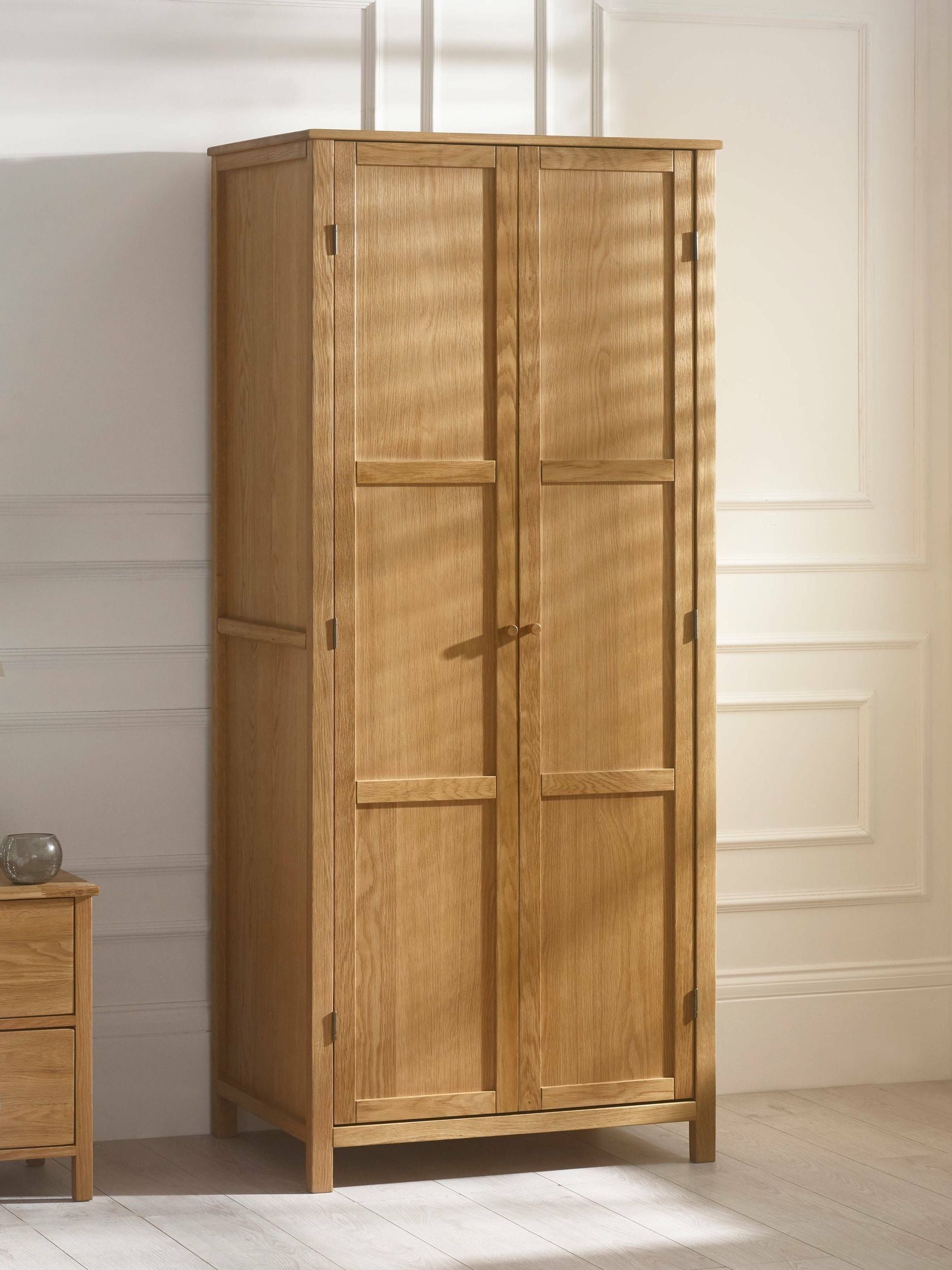 B&Q -  Coxmoor 2 Door Wardrobe With ShelfSolid Oak - Image 8