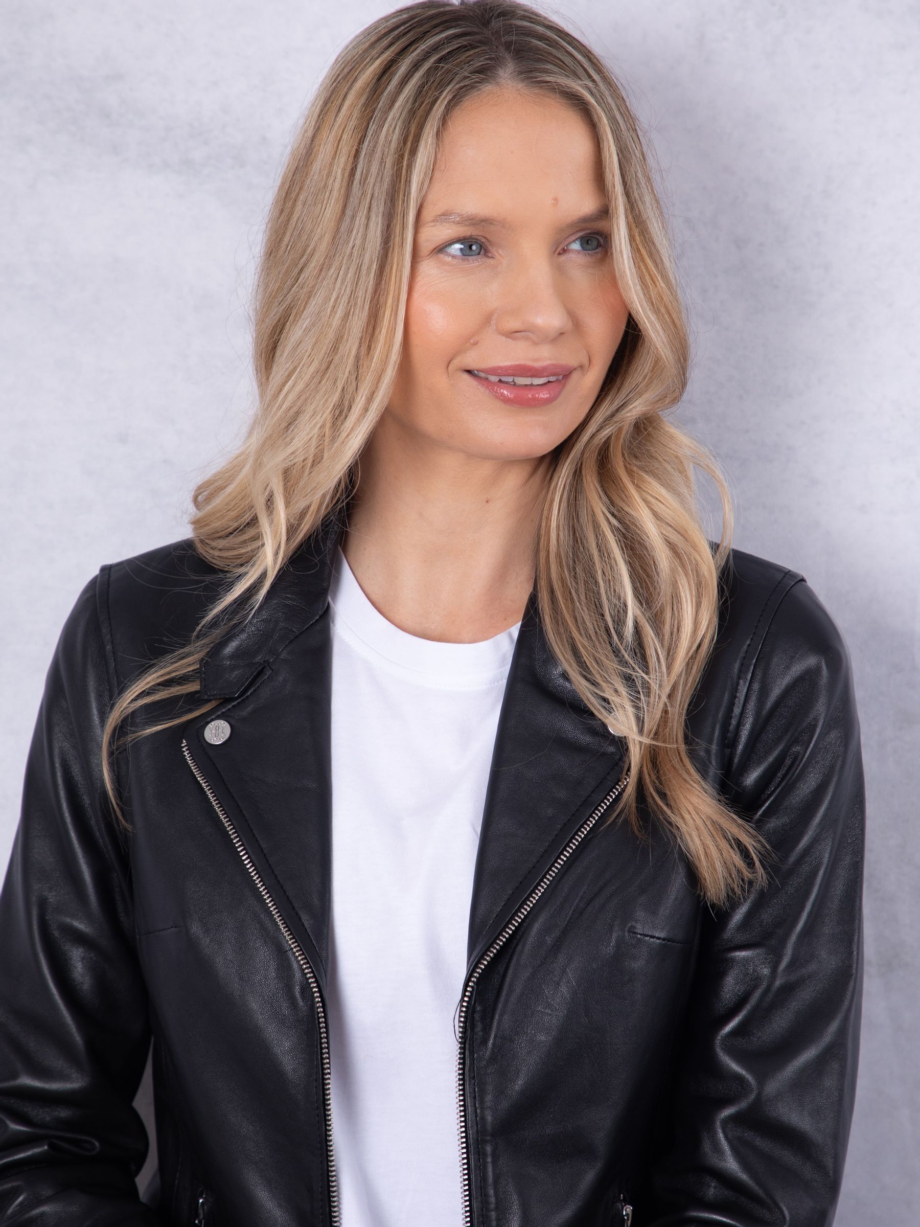 Lakeland Leather Black Newland Centre Zip Biker Jacket - Image 2 of 9