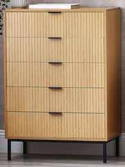 Julian Bowen Beige Sia Drawer 5 Drawer Chest - Image 1 of 8