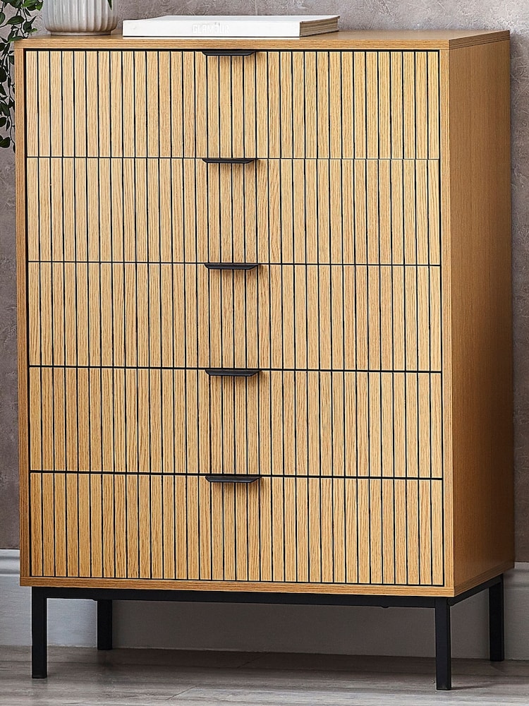 Julian Bowen Beige Sia Drawer 5 Drawer Chest - Image 1 of 8