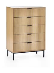 Julian Bowen Beige Sia Drawer 5 Drawer Chest - Image 2 of 8