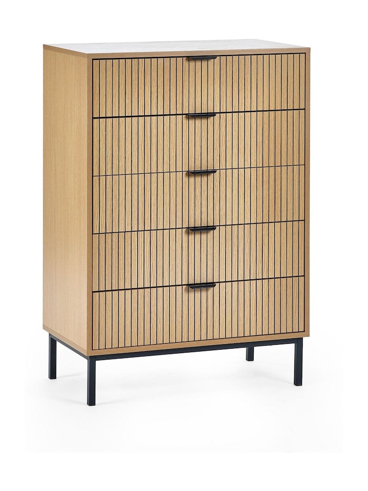 Julian Bowen Beige Sia Drawer 5 Drawer Chest - Image 2 of 8