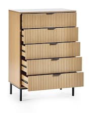 Julian Bowen Beige Sia Drawer 5 Drawer Chest - Image 4 of 8